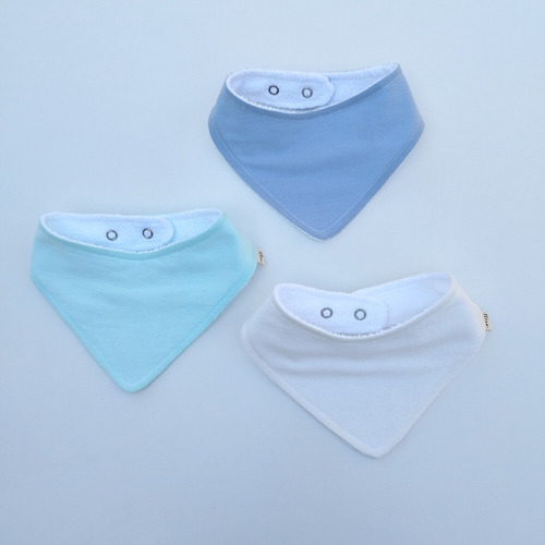 Imagen 6 de 10 de Babero Bandana Liso Doble Broche Somos Fabricantes