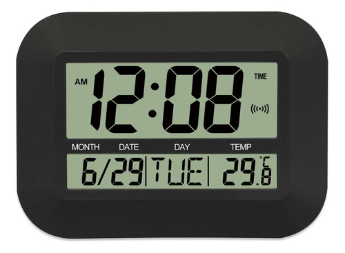 Reloj De Pared Digital Grande Y Silencioso Con Pantalla Lcd,