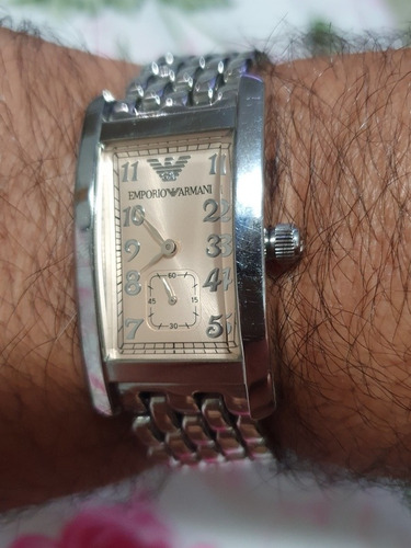 Lindo Relógio Empório Armani Retangular Aço Ótimo Estado.