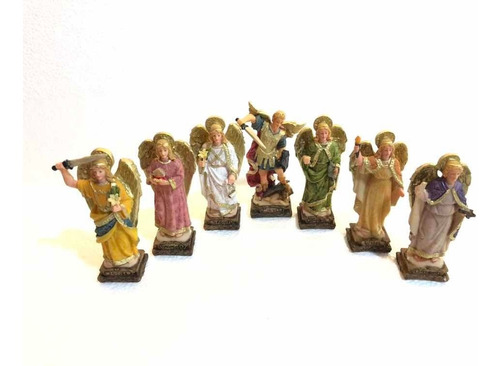 Juego 7 Arcangeles Figura Resina San Miguel, Jofiel, Chamue