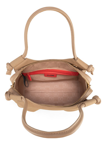 Bolsa Satchel Cloe Ecerali Mediano Color Marrón claro