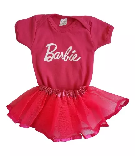 Conjunto Barbie com saia de tutu para aniversário