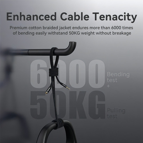 Cable Extensor Audio Vention - Auxiliar Jack 3.5 mm Macho a Hembra - MiniPlug Hi-Fi - 1 Metro - Trenzado Azul - Stereo TRRS Plug a Plug - Para Celular Auto Estereo PC Auriculares Microfono - BHCLF