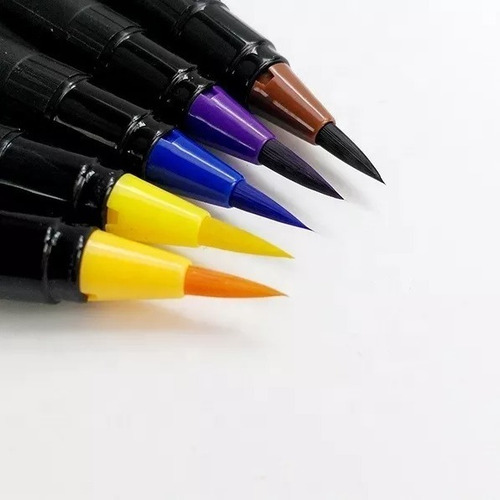 Imagen 4 de 4 de Watercolor Brush Pen X 20 Punta Pincel + Regalo!!!