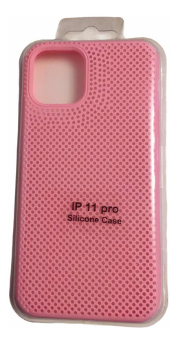 Funda Silicona Mallada Para iPhone 11 Pro Color Rosa