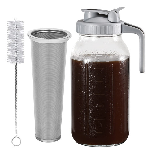 Jarra Para Cafetera Cold Brew, 64 Oz, De Boca Ancha, Muy Res