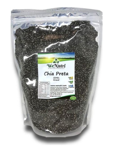 Semente De Chia Preta 1 Kg - Ômega 3, Fibras E Antioxidantes