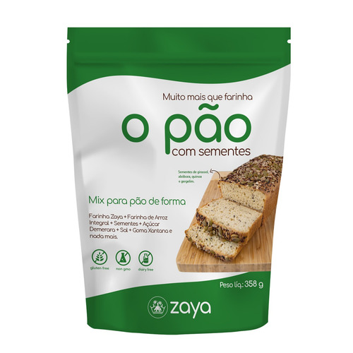 Imagem 1 de 1 de Pré-mistura de mix para pão de forma Zaya sem glúten integral 358 g
