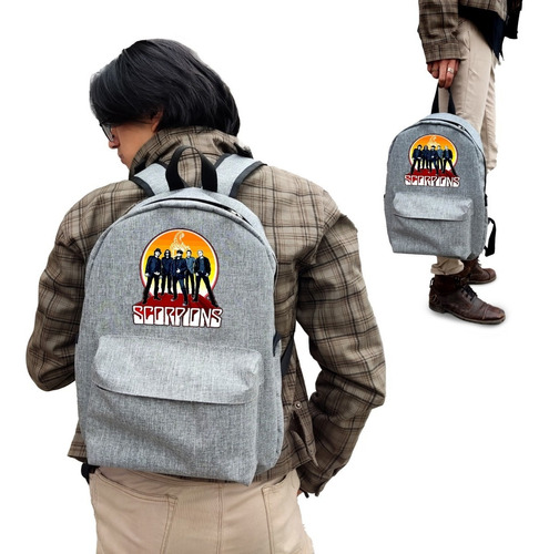 Mochila Gris De Scorpions Doble Compra Garantizada 