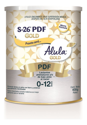 Formula Infantil S-26 Pdf Alula Gold Prematuros 0-12m X 400g