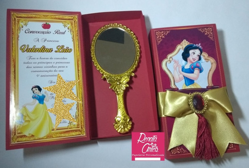 Imagem 1 de 4 de Arquivo De Corte Convite Branca De Neve Espelho