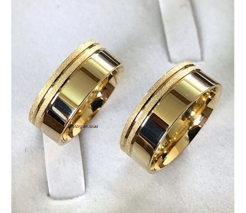 Alianças Ouro 18k 12 Gramas 7mm Brilhantes Casamento Noivado