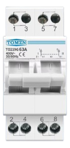 Interruptor Transferencia Doble Tiro 2 Polos 63a