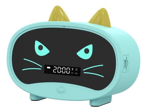 Bocina Linda Bluetooth Con Reloj Despertador Forma De Gato