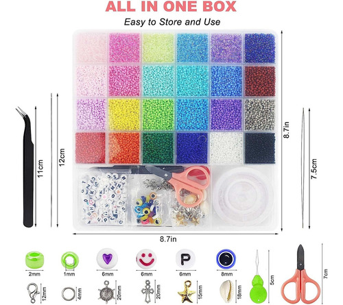 Kit Para Hacer Pulseras De Mostacillas 2mm 17000uds
