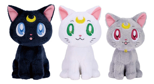 Peluche Sailor Moon Banpresto Set 3 Gatos Luna Diana Artemis