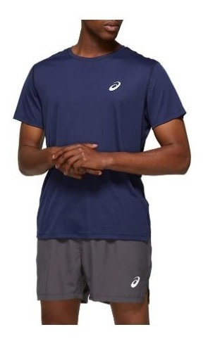 Remera Asics Silver Ss Top Azul Hombre Running