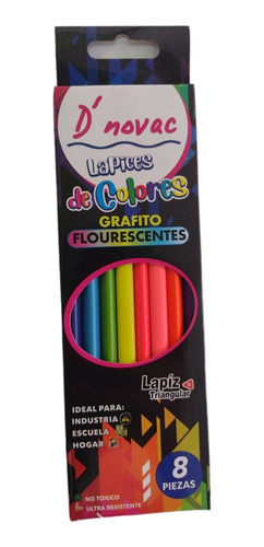 Lápices Triangulares De Colores Flourescentes Con 8 Piezas