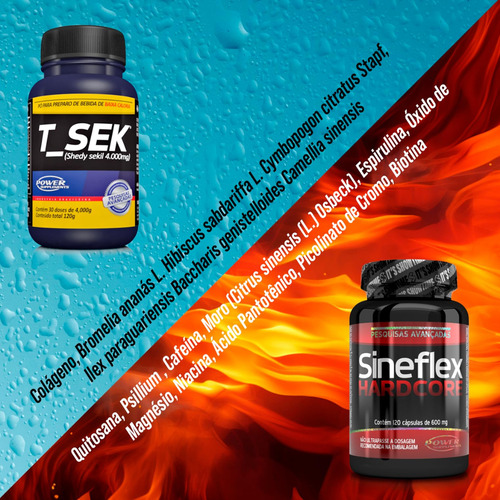 Kit Derrete Gordura Sineflex + Tsek 4000g Definição Abdômen