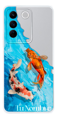 Funda Para Vivo Mujer Peces Koi Personalizado Con Tu Nombre