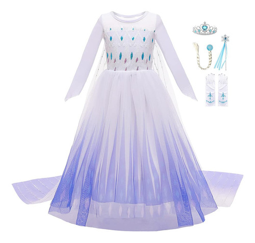 Ttiaoyu Disfraz De Princesa Elsa Para Niñas, Vestido De Pr.