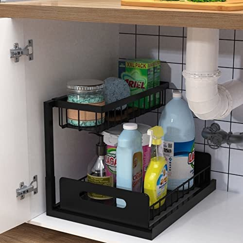 Bajo Sink Organizer, Bukfen Pull Out Cabinet 1cmr N