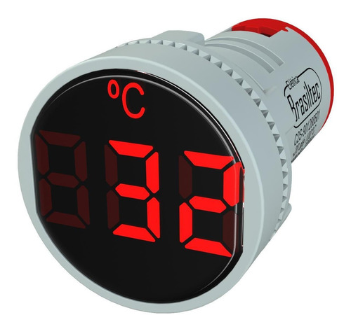 Kit C/50 Medidor De Temperatura 22mm Vermelho -20 Ate 100ºc