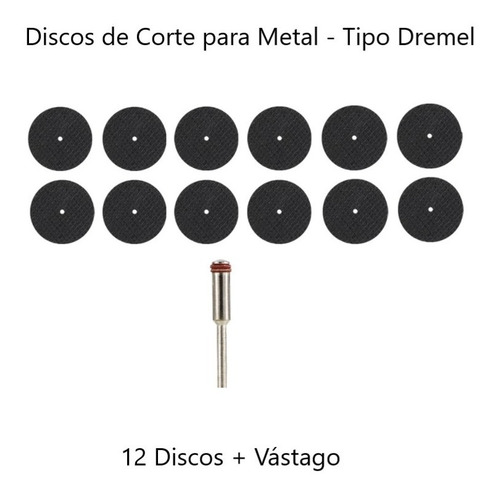 12 Discos De Corte Metal Estilo Dremel