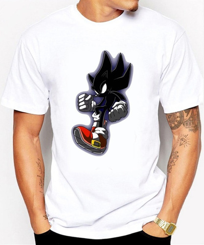 Camisas Para Hombre Blancas Sonic Gamer Diseños Dark Sonic