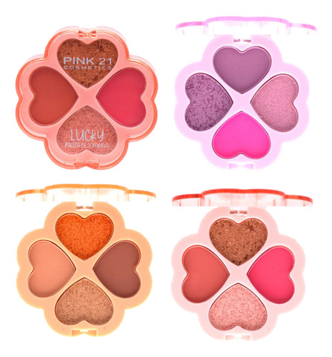 3 Paleta De Sombras Lucky Cs4061 - Kit Pink21 Atacado J