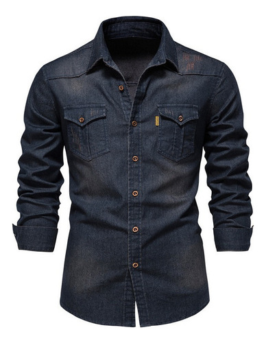 Camisa De Vaquero Casual Para Hombres