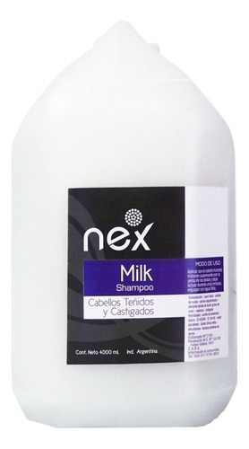 Shampoo Nex Reconstruccion Milk 4l Bidón Peluqueria X1 Milk