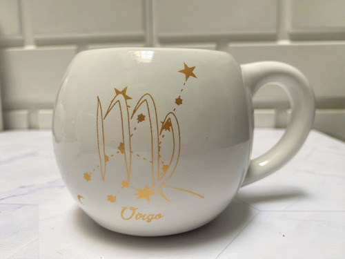 Taza Signos Virgo Astrologia Blanca C/ Oro