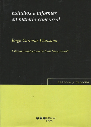 Estudios E Informes En Materia Concursal Carreras Llansana