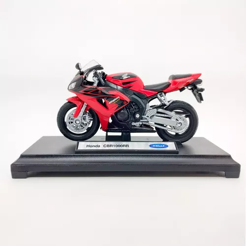 Miniatura Moto Corrida Honda CBR 1100XX Preta Metal Top Nova