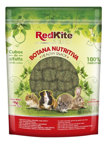 Comida Para Conejos Cubos De Alfalfa Bolsa 1 Kg Redkite