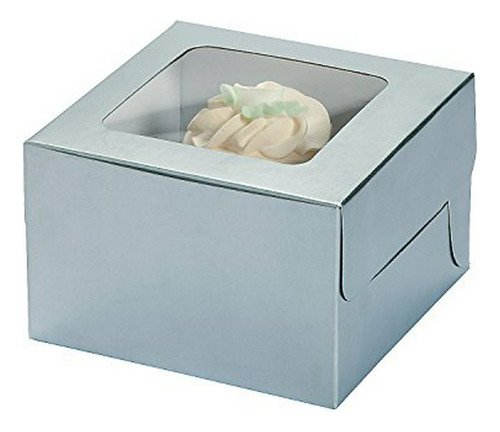 Caja Para Cupcakes Plateados