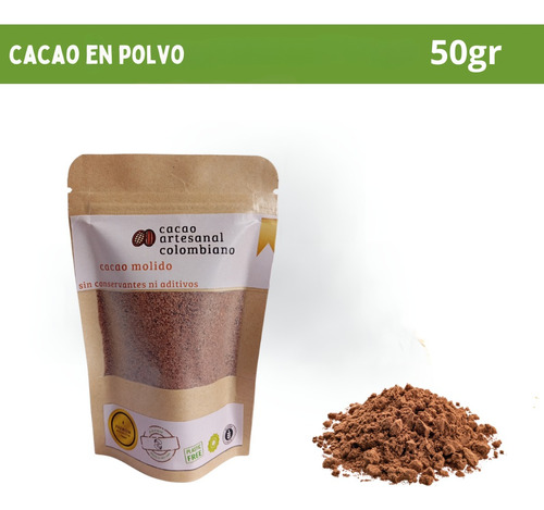 Cacao Orgánico En Polvo 100 % N - g a $100