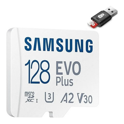 Micro Sd Samsung Evo Plus 128gb 100mb/s 4k + Adaptador Usb