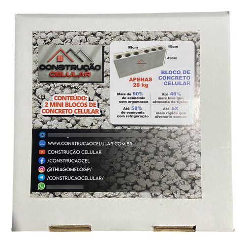 Construção Celular Mini Bloco Celular - 2 Unidades