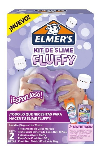 Kit Slime Fluffy Elmers, Marca Elmer's Gue.    