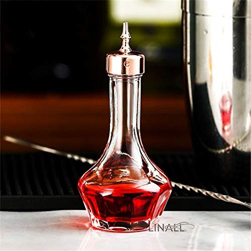 Botella De Vidrio Con Pico Dosificador De Acero Inox. 50 Ml