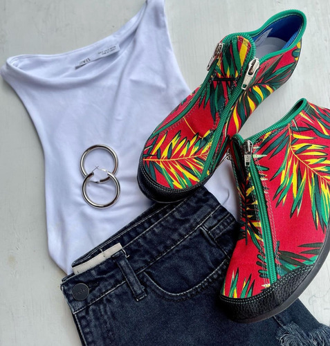 Calzado Botita De Cierre Diseño Original Zapatillas Envio