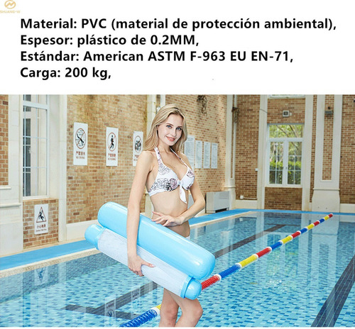Imagen 7 de 10 de Colchón Inflable Piscina Reclinable Hamaca De Agua Flotante