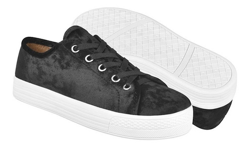 Tenis Urbanos Stylo Para Mujer Suede Negro 16043