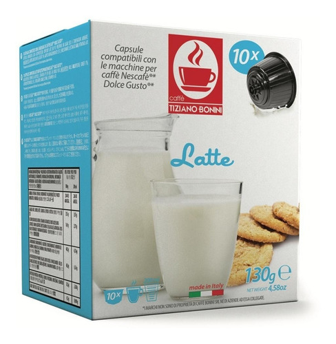 Cápsulas Bonini Compatibles Dolce Gusto - Leche