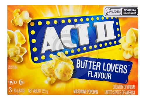 Milho Pipoca Act 2 Microwave Popcorn Butter Lovers 255g