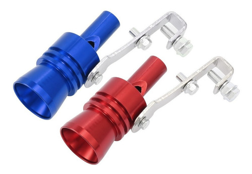 2 Silenciadores Turbo Escape Simulador Silbato Rojo Azul Xl