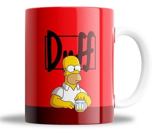 Taza De Ceramica -roja - Homero Shops - Duff