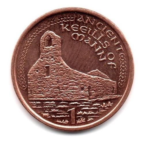 Isla De Man Moneda 1 Penny Año 2002 Km#1036 Sin Circular